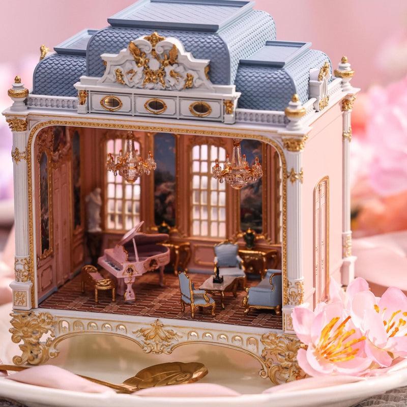 1/64 Scale Rococo Hall Miniature | Ornate French Palace Room Box with LED Lights