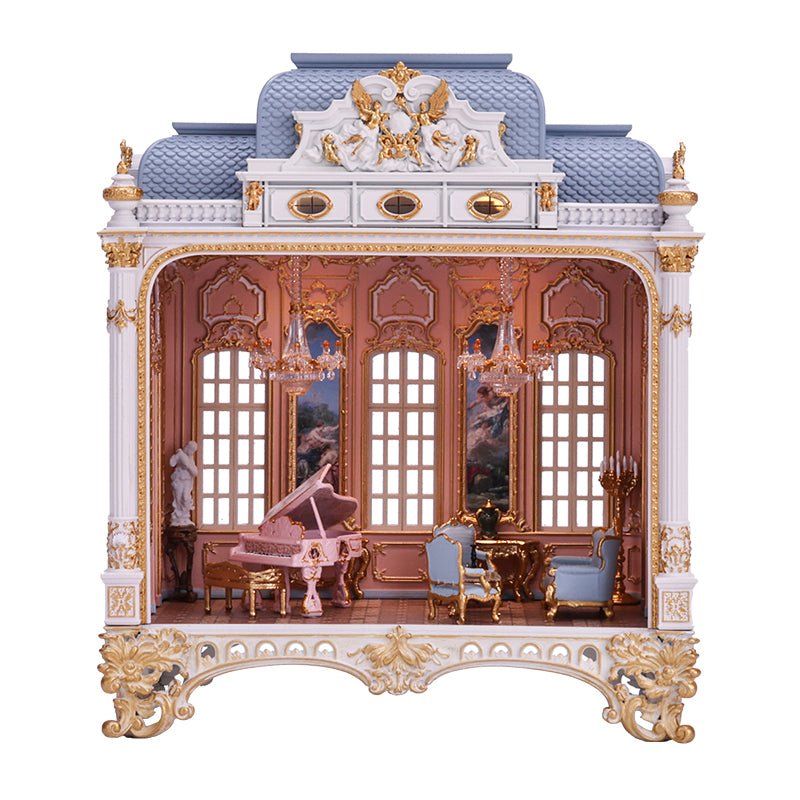 1/64 Scale Rococo Hall Miniature | Ornate French Palace Room Box with LED Lights