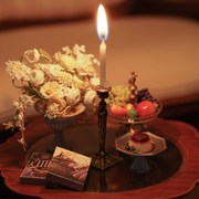 2.2-inch Vintage Style Brass Candle Holders Miniature Ornaments Dollhouse Decor