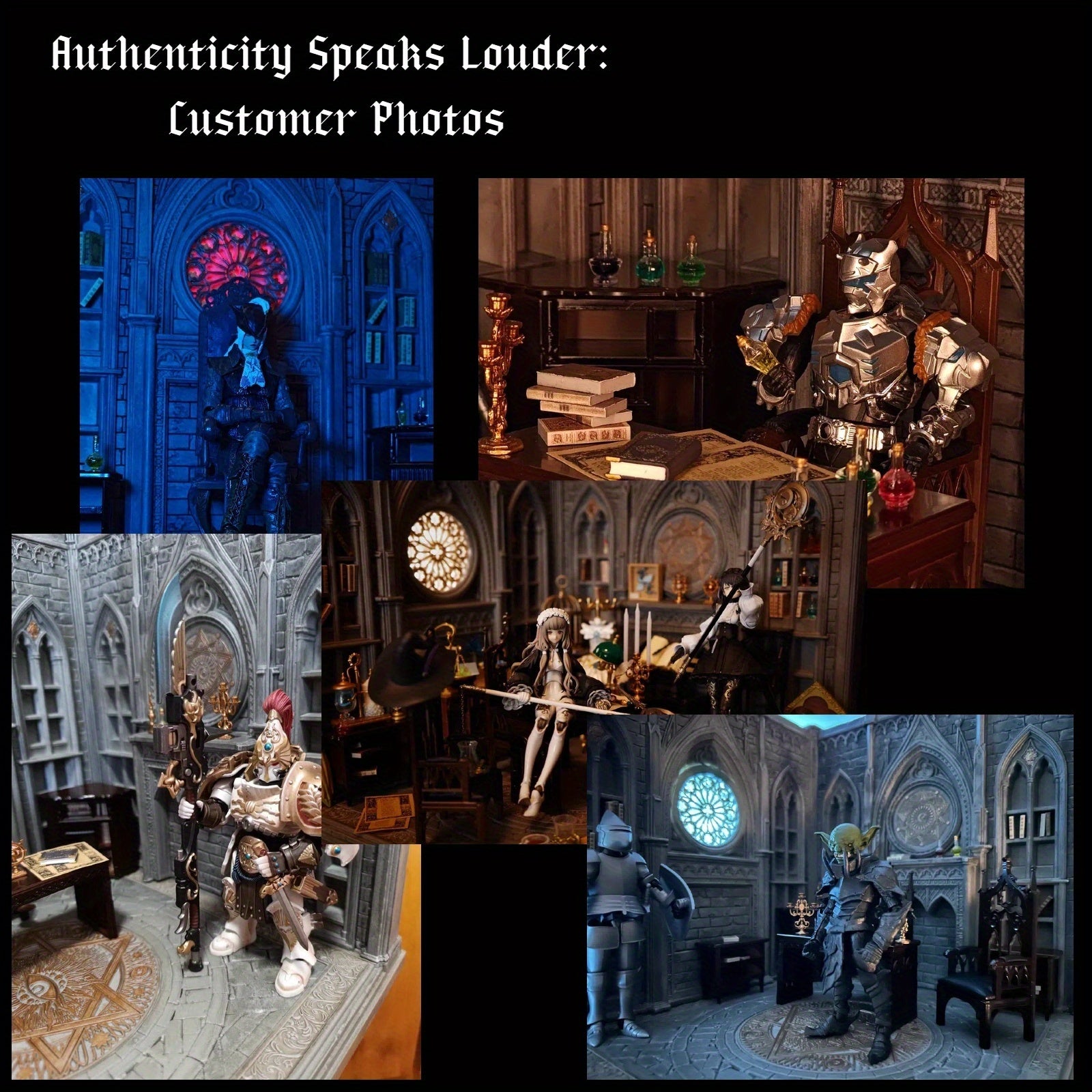 1 12 Scale Gothic Diorama Miniature Scene Allen Po - Chamber of Whisper - Miniento