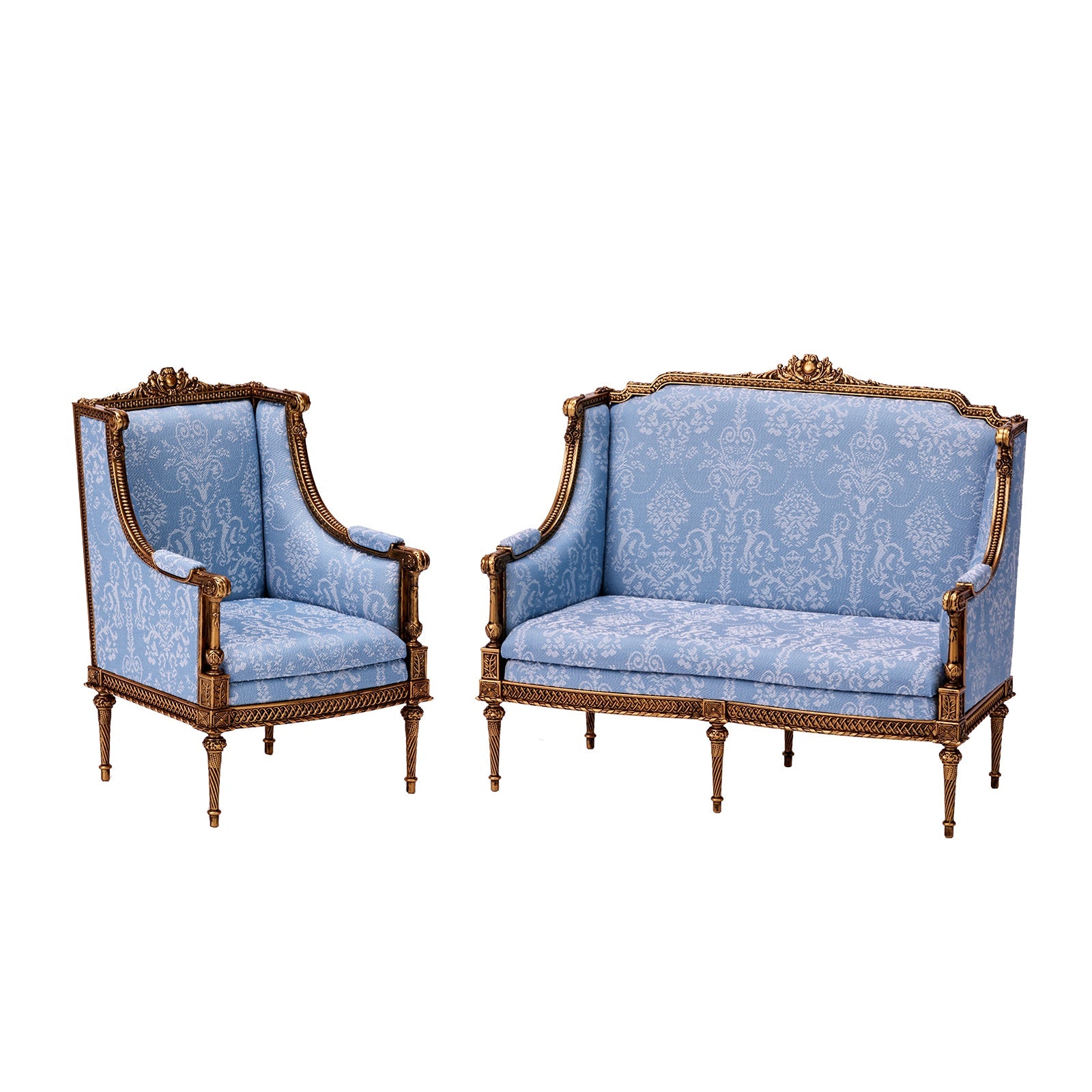 Fleur Garden 1:6 scale two-piece sofa set DIY kit, matching loveseat and single sofa for dollhouse room decor