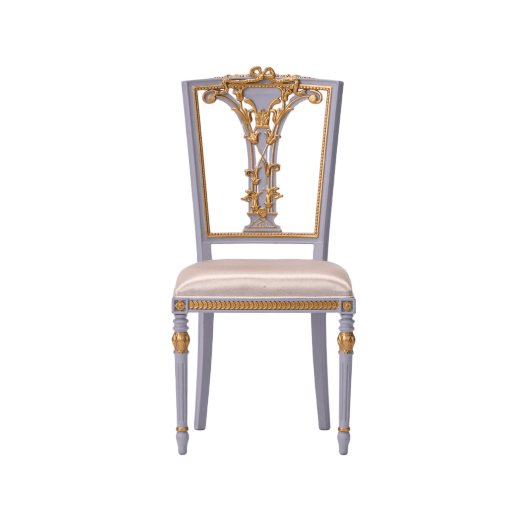 Fleur Garden Collection 1:6 scale miniature armchair DIY kit in blue, single chair for dollhouse living room decor