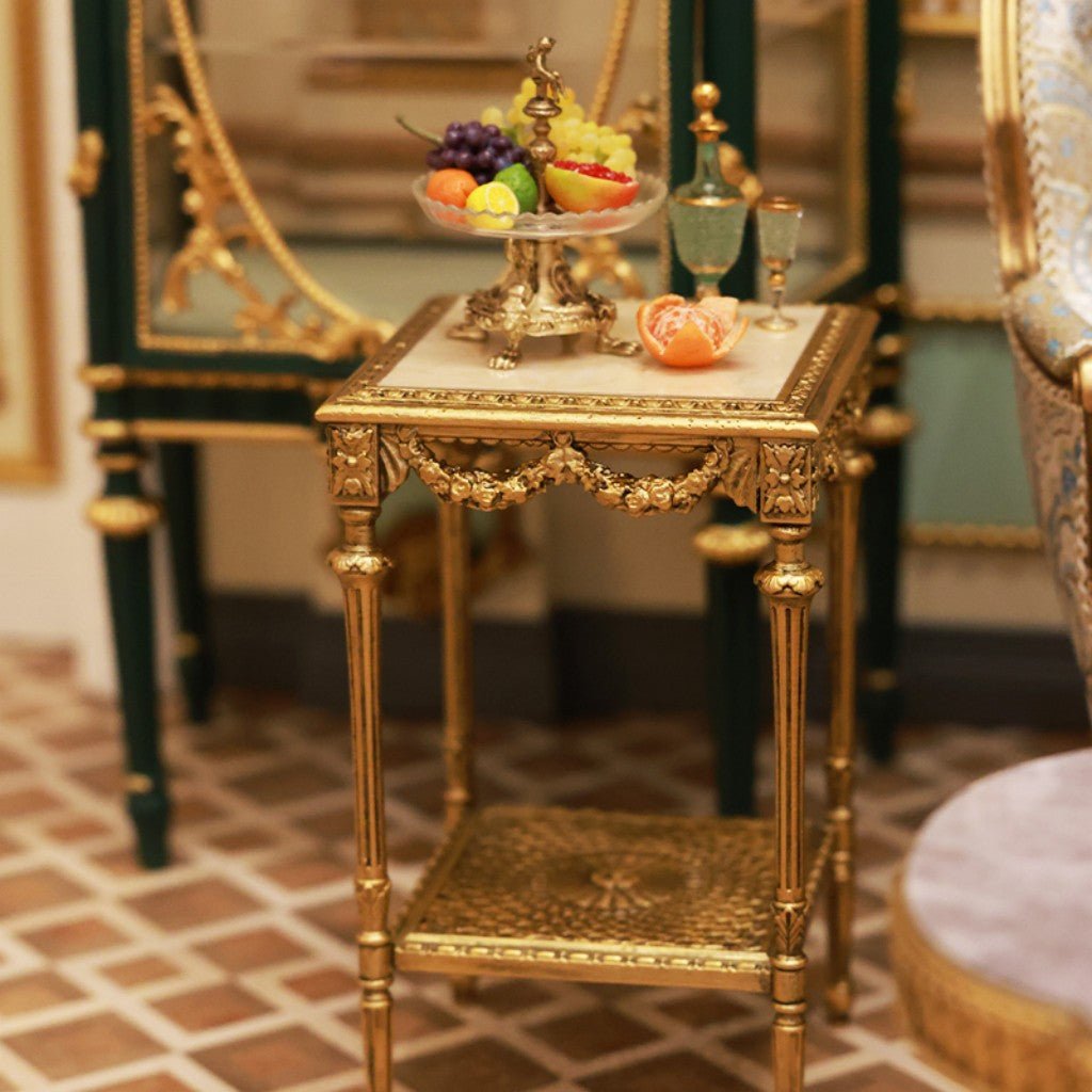 Complete guide to the Louis XVI Collection 1:12 scale miniature square side table DIY kit. This video shows the step by step assembly process, followed by a full display of the finished table with its ornate carved details. This unpainted DIY kit requires assembly and painting. Perfect for dollhouse parlor decor and miniature furniture collectors.