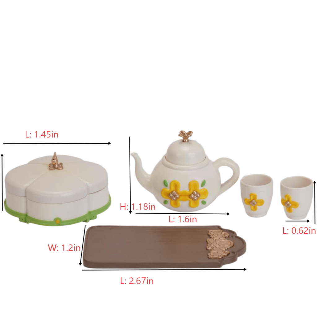 1:6 Scale Osmanthus Pastry Box & Tea | Retro Desktop Ornament & Miniature Collectible