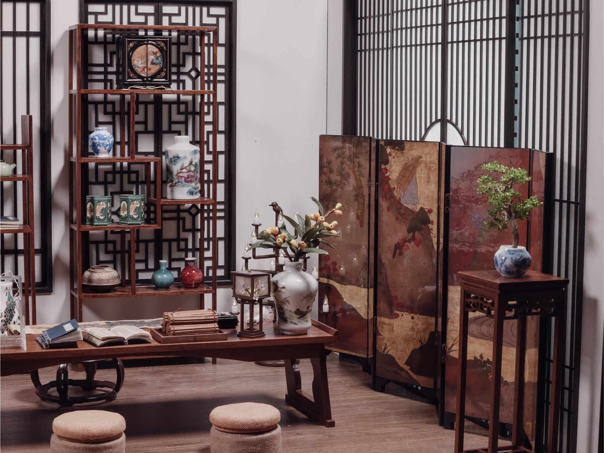 Exquisite retro miniature scene setup with realistic furniture | Miniento