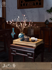 Miniature diorama of a Chinese ancient style study, featuring intricate details and decorative ornaments by Miniento.