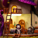 1:64 scale miniature The Cat Witch's House front view, witch-themed cottage with cat details