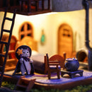 1:64 scale miniature The Cat Witch's House roof and architectural details, witch cottage craftsmanship