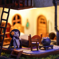 1:64 scale miniature The Cat Witch's House roof and architectural details, witch cottage craftsmanship