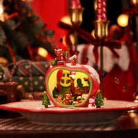 1/64 scale illuminated apple cottage miniature for Christmas village - Miniento