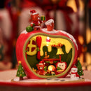 Cozy red apple miniature house with warm LED glowing inside - Miniento