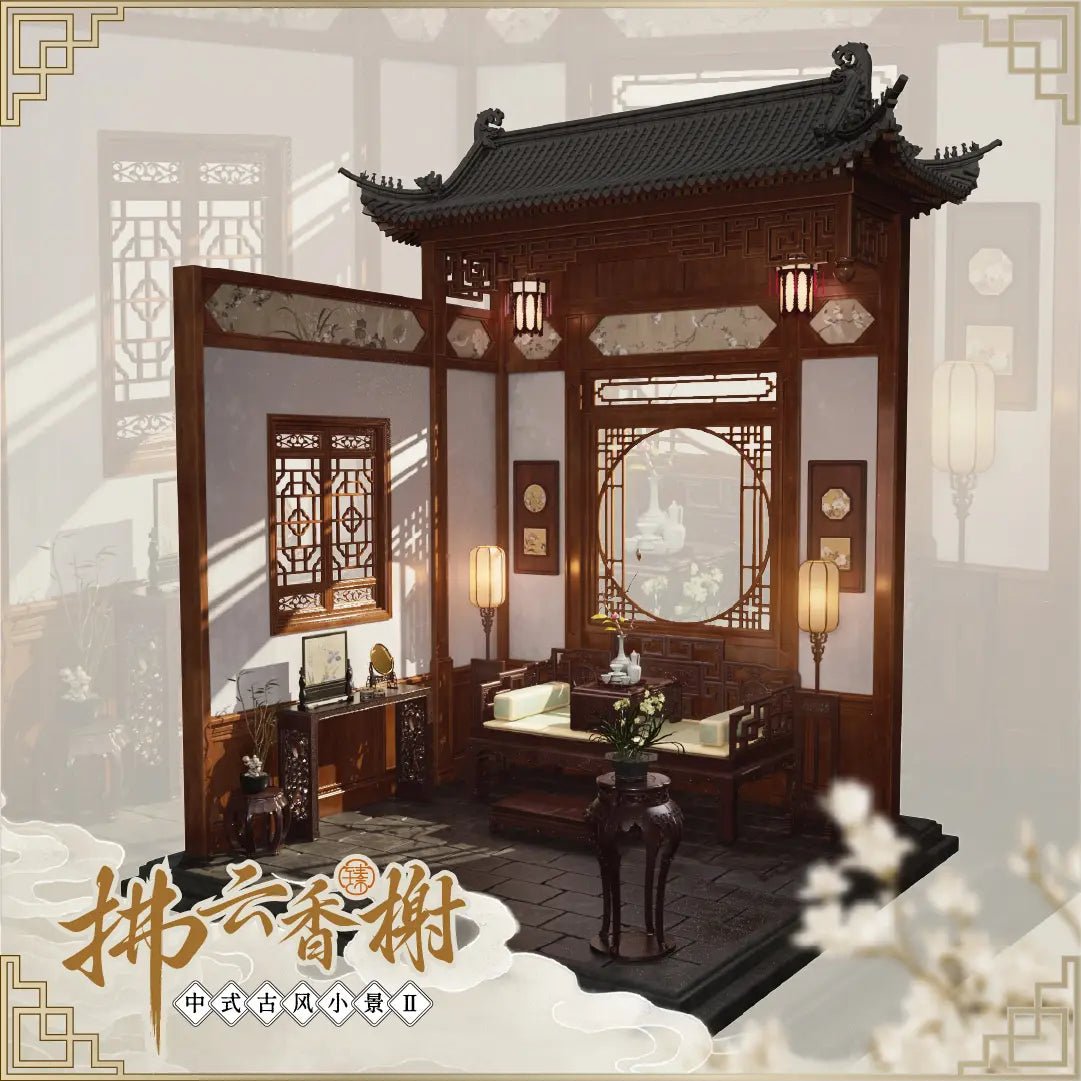1:12 Scale Miniature Chinese‑Style Dollhouse‑Bedroom