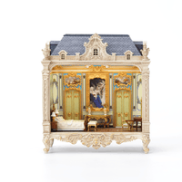 1/64 Scale Brighton Manor Miniature | Luxury Rococo Dollhouse Room Box with LED Lighting - miniento