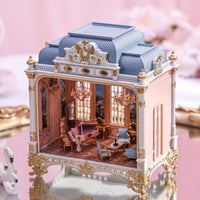 Detailed museum-quality Rococo Hall miniature display for collectors - miniento
