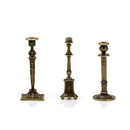 2.2 inch vintage style solid brass miniature candle holder single piece on white background, elegant 1:12 scale ornament for dollhouse and desk decor