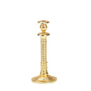 2.2 inch vintage style solid brass miniature candle holder single piece on white background, elegant 1:12 scale ornament for dollhouse and desk decor