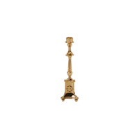 2.2 inch vintage style solid brass miniature candle holder single piece on white background, elegant 1:12 scale ornament for dollhouse and desk decor