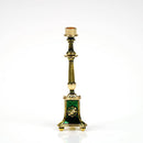 2.2 inch vintage style solid brass miniature candle holder single piece on white background, elegant 1:12 scale ornament for dollhouse and desk decor