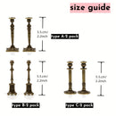 2.2 inch vintage style solid brass miniature candle holders size guide showing Type A Type B and Type C, 5.5cm height dimensions for 1:12 scale dollhouse