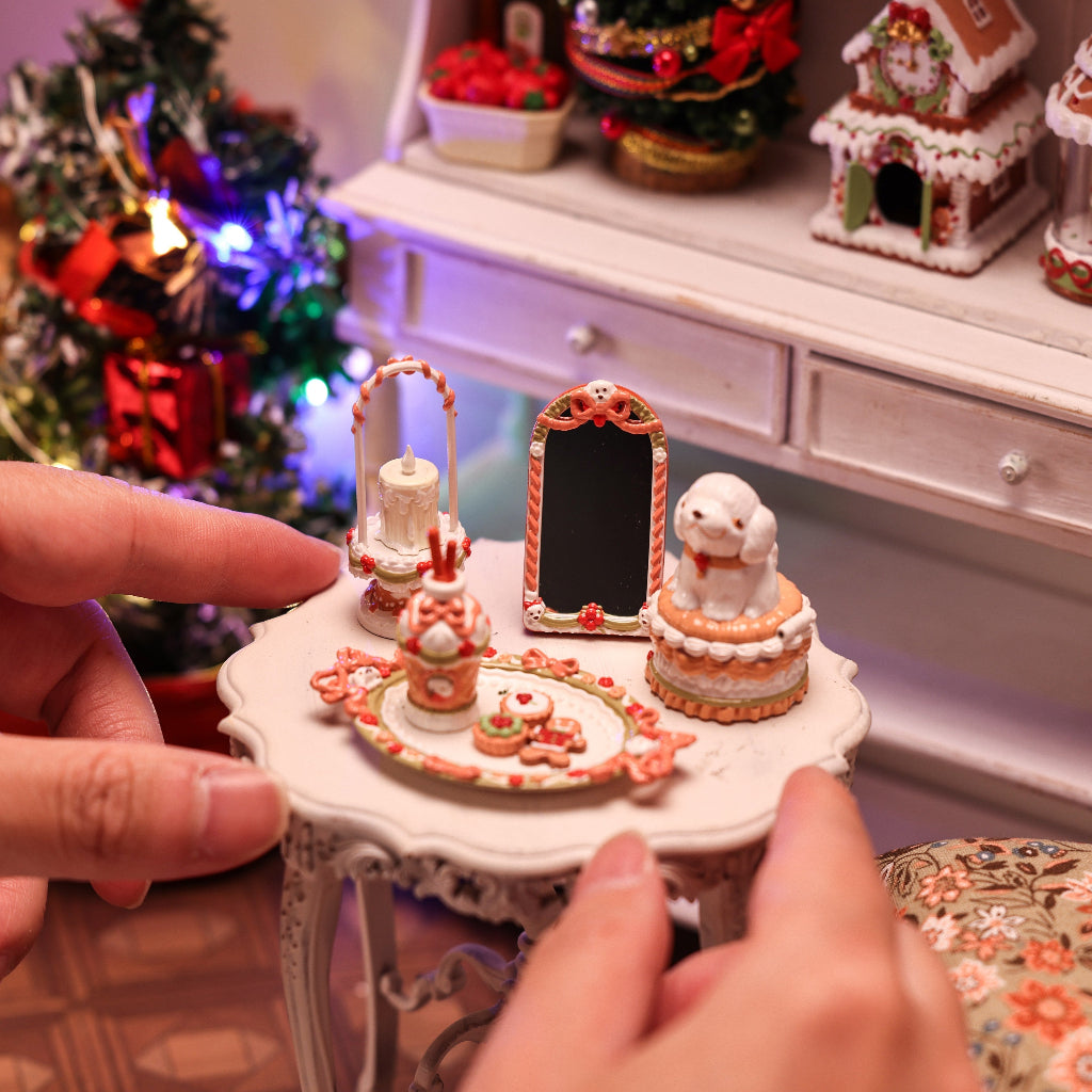 Cream Puppy Miniature Ornament | Aesthetic Desk Decor & Adorable Gift for Dog Lovers