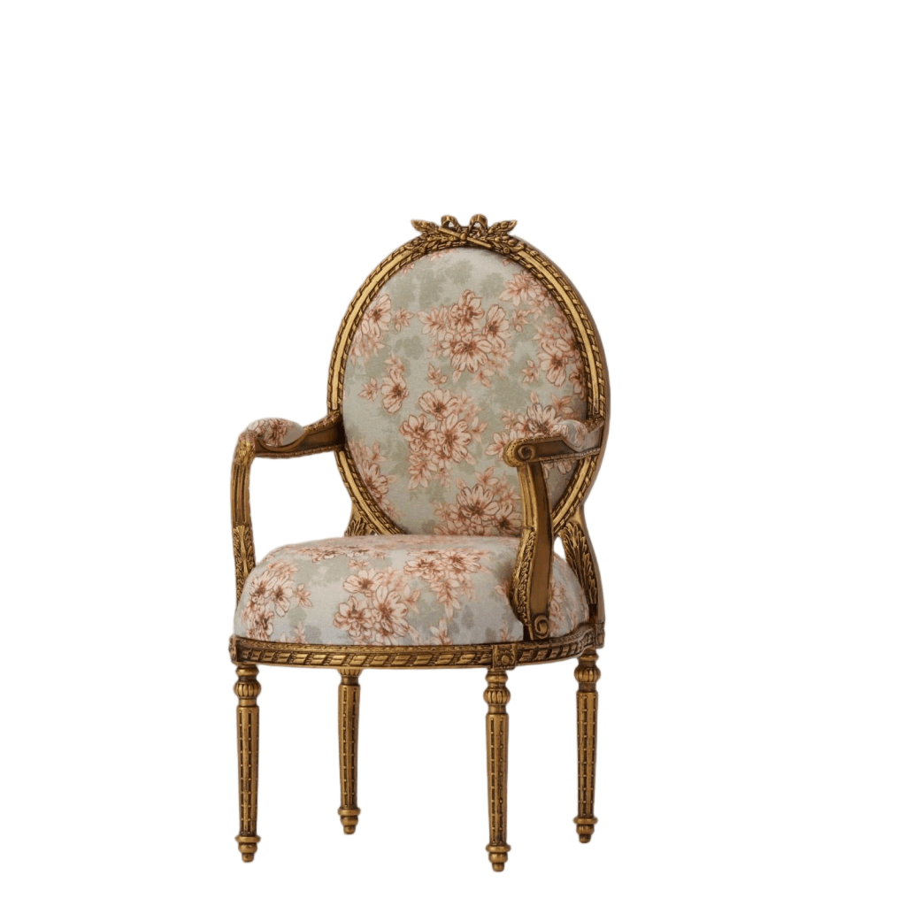 DIY 1/6 Scale French Armchair Kit | Miniature Furniture Craft for Dollhouse & Desktop Decor - miniento