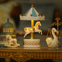 Fairy Tale Town LED night light Rocking Horse design, retro desktop ornament and miniature collectible with horse character