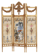 Fleur Garden Collection 1:6 scale miniature royal gold folding screen DIY kit, white background product view
