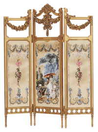 Fleur Garden Collection 1:6 scale miniature royal gold folding screen DIY kit, white background product view
