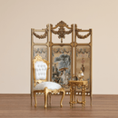 Fleur Garden Collection 1:6 scale miniature royal gold folding screen DIY kit product range display, showing the full set of craft pieces