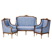 Fleur Garden Collection 1:6 scale miniature sofa DIY kit set, including a loveseat and a single sofa, unpainted dollhouse furniture craft set