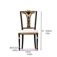 Fleur Garden Collection 1:6 scale miniature armchair DIY kit in black with size measurements, 18.8cm height dollhouse furniture dimensions