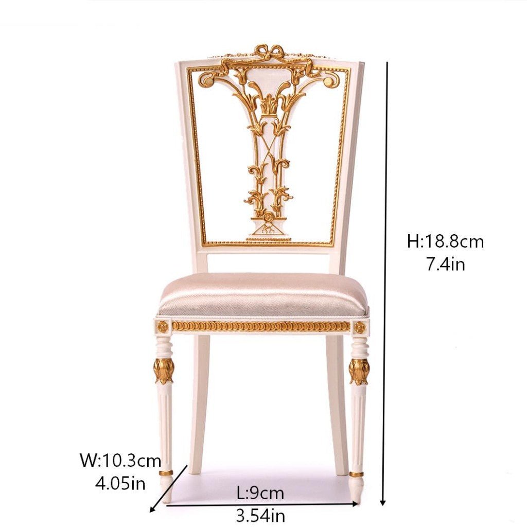 Fleur Garden Collection 1:6 scale miniature armchair DIY kit in white with size measurements, 18.8cm height dollhouse furniture dimensions