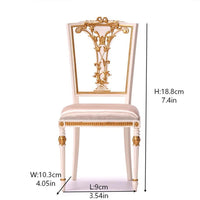 Fleur Garden Collection 1:6 scale miniature armchair DIY kit in white with size measurements, 18.8cm height dollhouse furniture dimensions