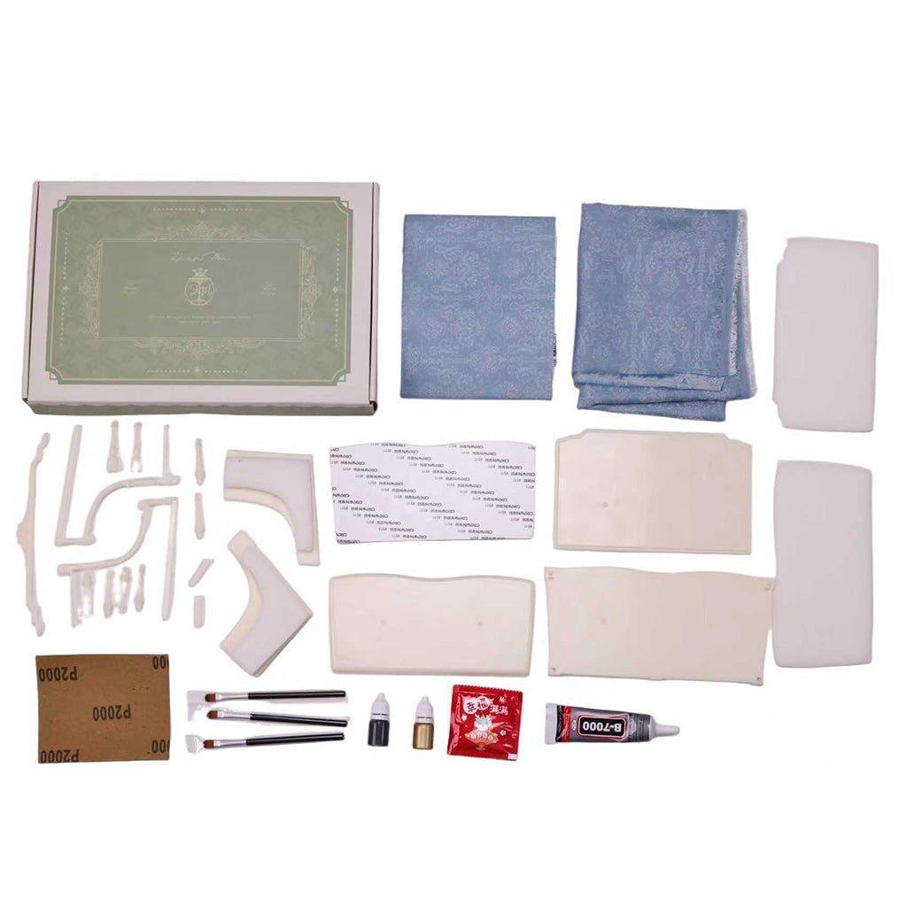 Fleur Garden Collection – 1:6 Scale Fleur Garden Collection 1:6 scale miniature loveseat DIY kit internal parts and components, unpainted wooden craft pieces for dollhouse furniture assembly