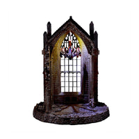 Atmospheric night view of glowing Gothic ruins miniature ornament- miniento