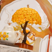 Laurel Rabbit LED lamp aesthetic 1:12 scale miniature desktop night light alternate view, enchanting glowing decor piece