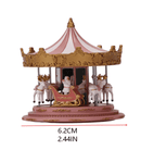 Miniature carousel gift collection with size measurements on white background, showing 6.2cm length and detailed scale