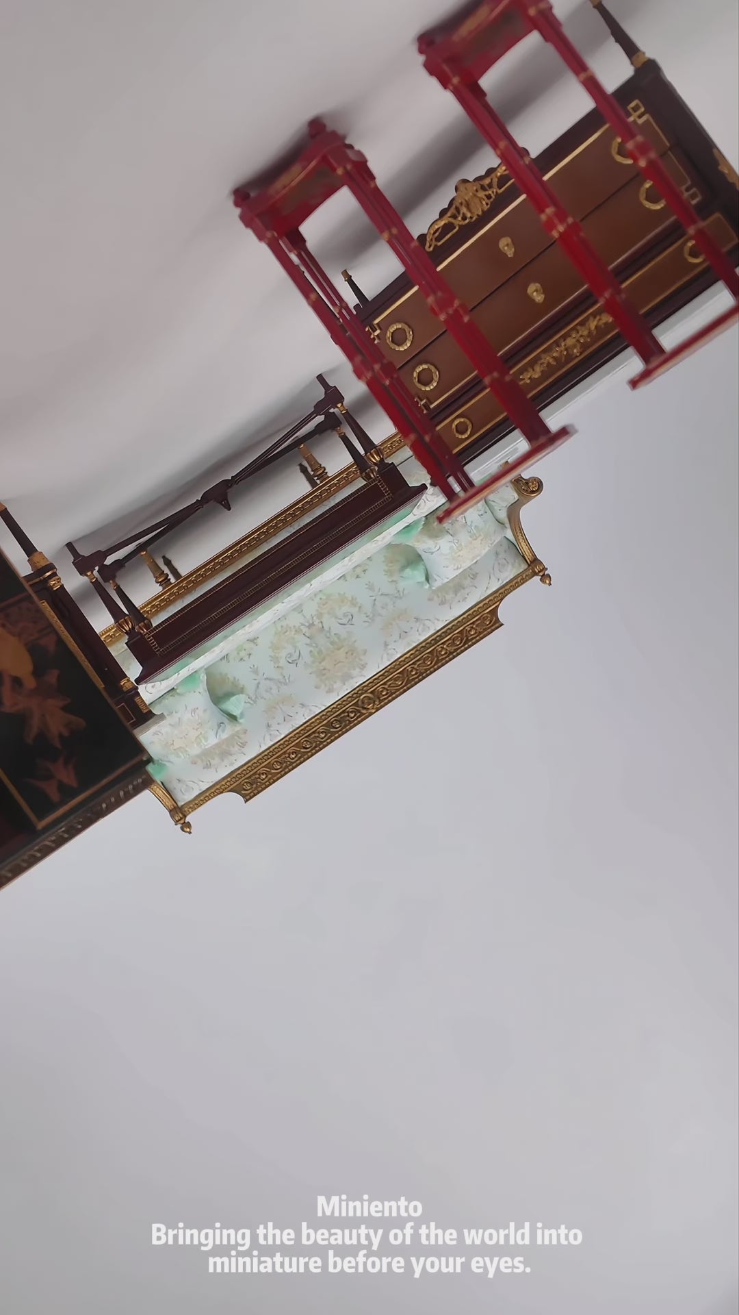 Chinoiserie Rococo Hall Miniature | 1/64 Scale French-Chinese Fusion Diorama & Luxury Desk Art