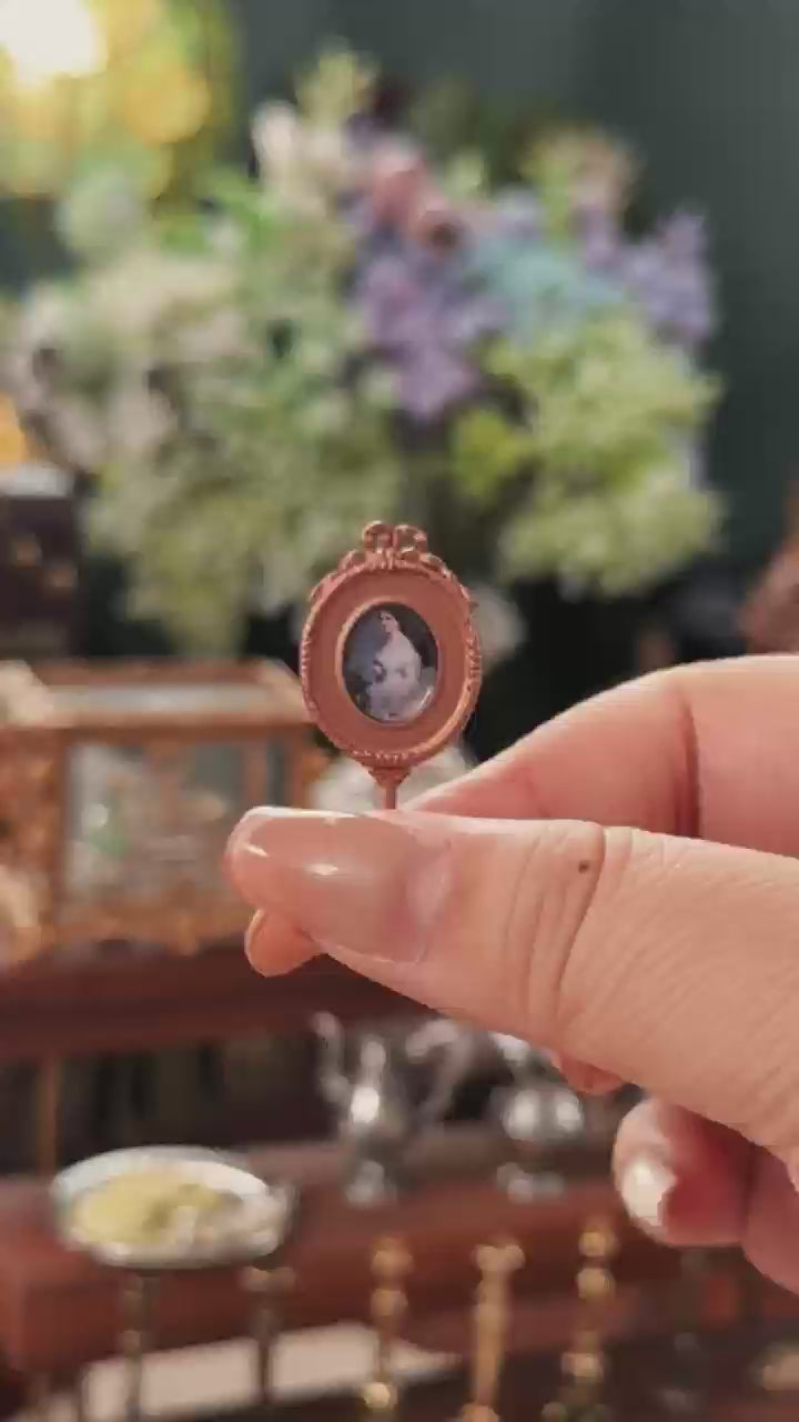 Vintage Handheld Mirror (with hand-painted back)