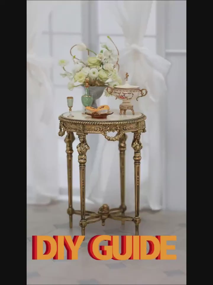 12-scale Floral Round Side Table Display Video