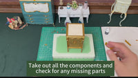 Professional assembly video for 1/12 miniature side table, perfect for dollhouse scene layout.
