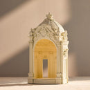 Starry Dream Prelude European classical resin table lamp close-up detail showing white resin carving and architectural ornament design