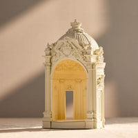 Starry Dream Prelude European classical resin table lamp close-up detail showing white resin carving and architectural ornament design