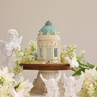 Starry Sky Melody European classical resin table lamp back view, showing the complete resin craftsmanship and base details