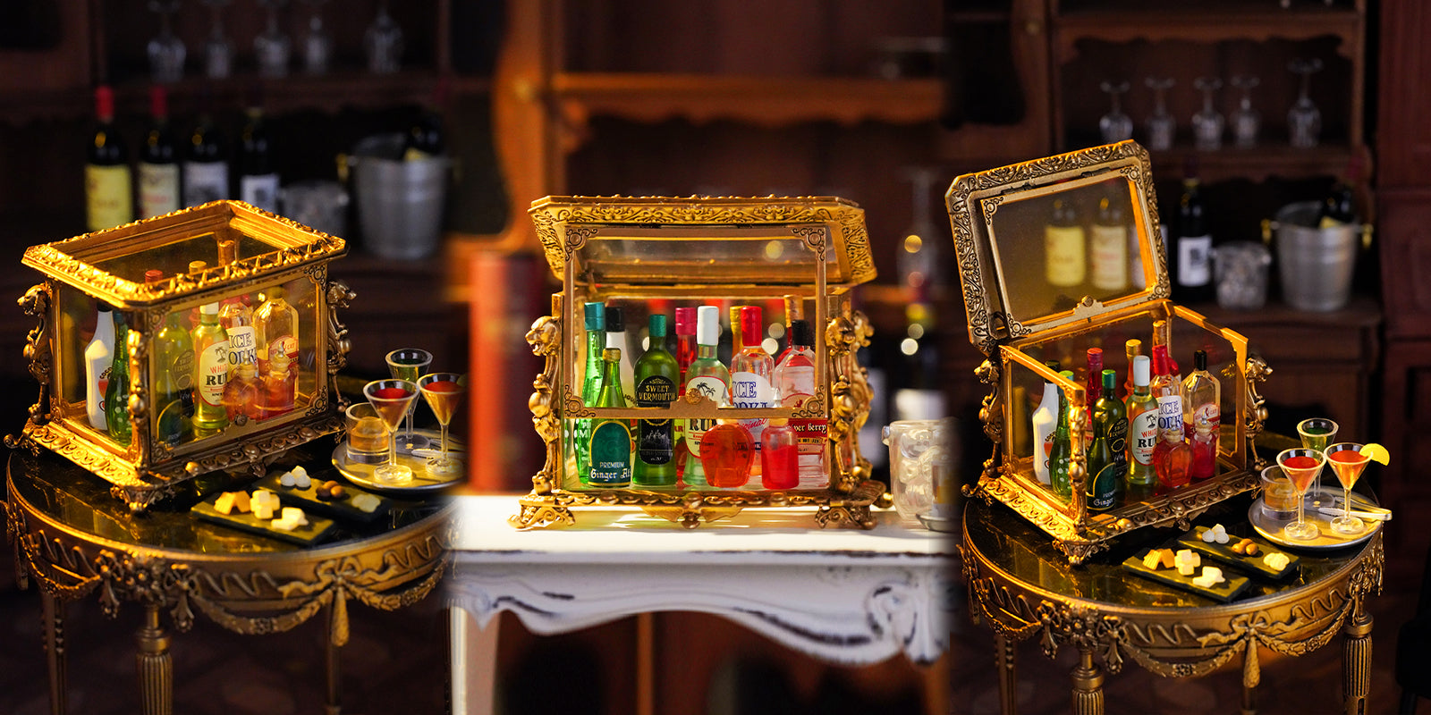 1 6 scale metal minaiture wine cabinet